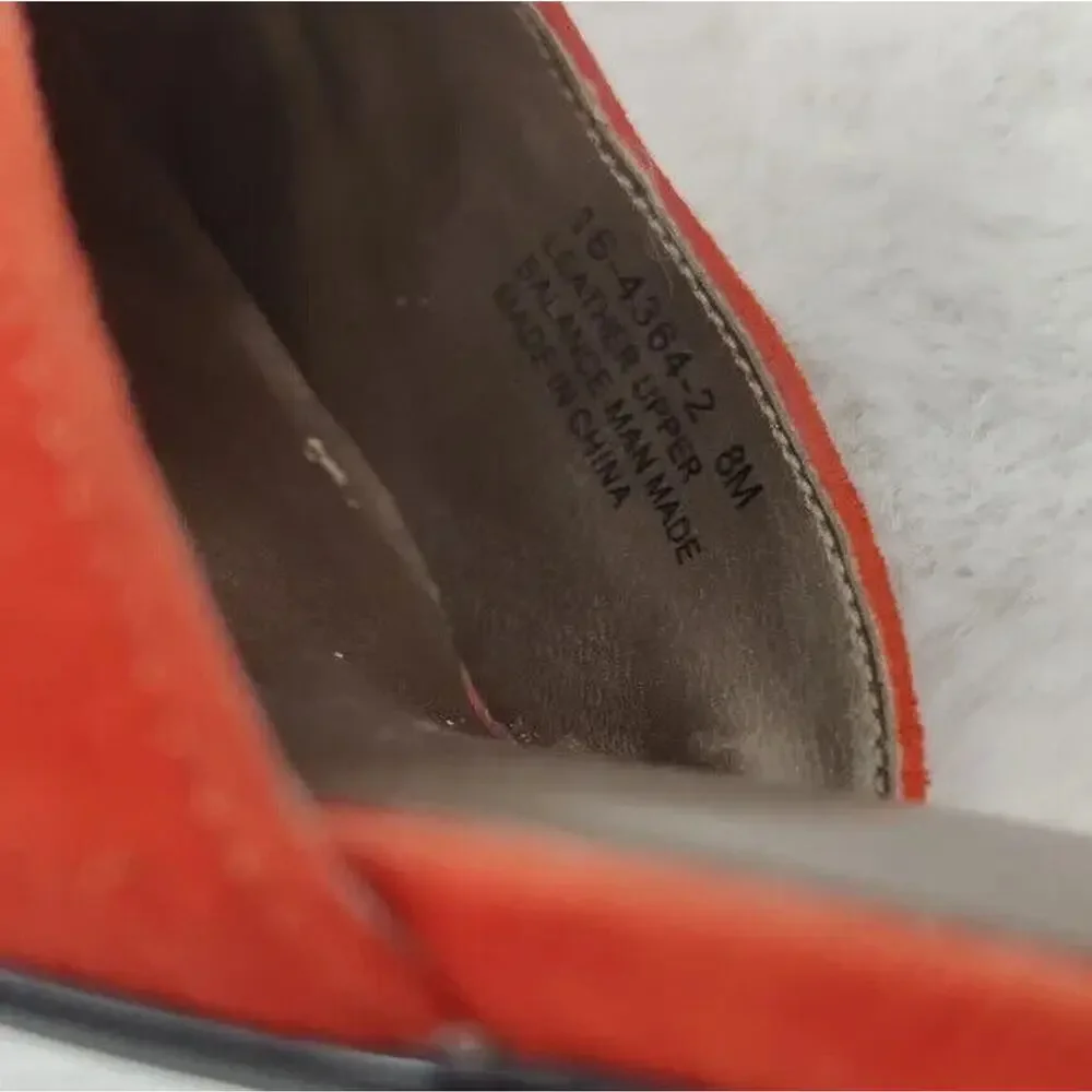 Vintage Orange suede Mary Jane Mule Sz 8 by Bellini